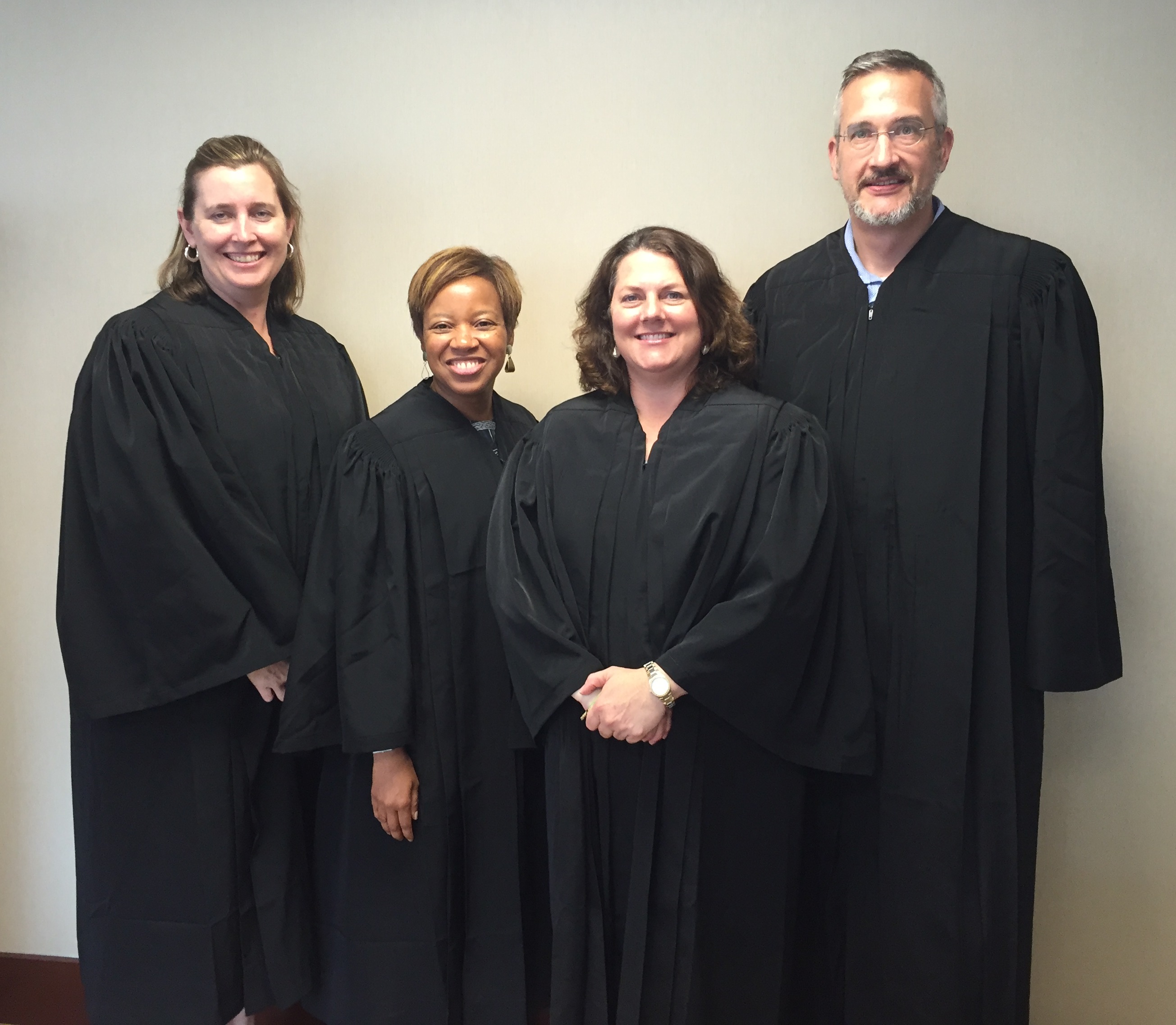 From left to right, the new CBCA judges are Erica S. Beardsley, Beverly M. Russell, Kathleen J. O’Rourke, and Kyle E. Chadwick